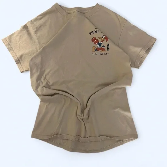 Woody’s Fight Club Graphic T-Shirt Men’s Small Beige Crew Neck Short Sleeve - Picture 2 of 8